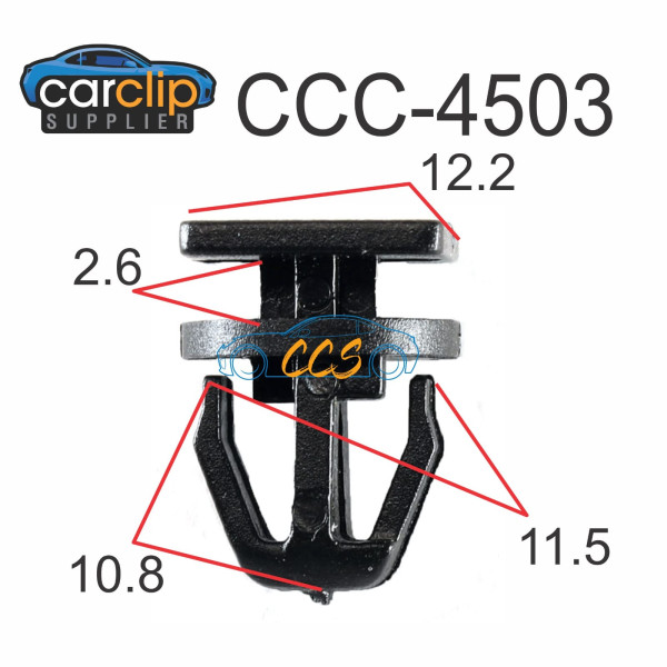 Black Exterior Mould Clips & Interior Trim Clips 25pcs CCS-4503