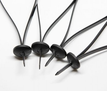 7.6 x 370mm Button Head UV Black Cable Ties