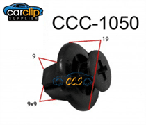 Mitsubishi Black Scrivet Clips 25pcs CCS-1050 