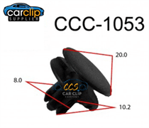 CCS-1053 Honda Black Rivet Clips 25pcs 